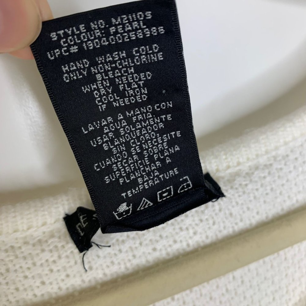 DESIGN HISTORY Long Sleeve White Ribbed Sweater Top Curved Hem Sz 2x - Picture 7 of 7